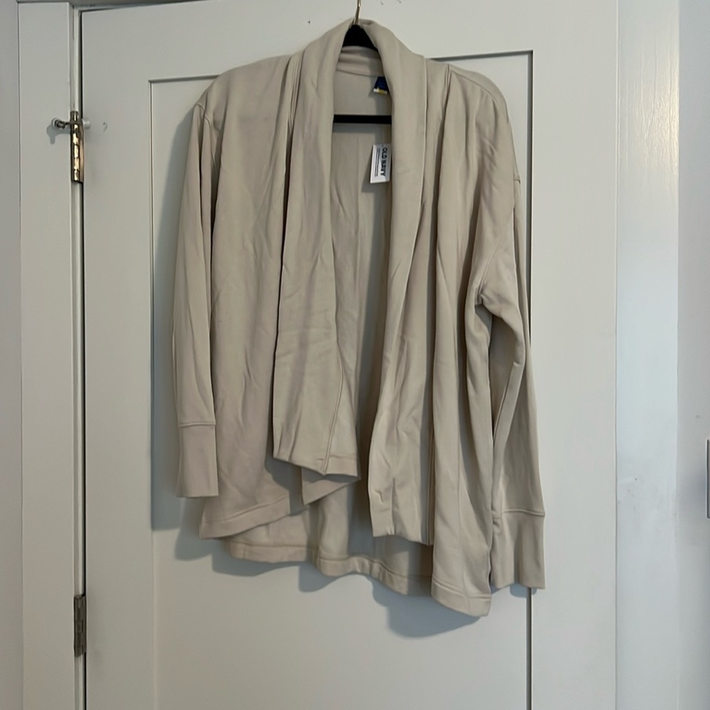Cream colored open jersey wrap